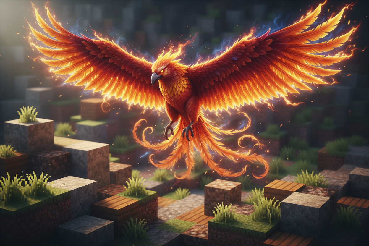 quiero un fenix mas reliasta y un fondo de minecraft realitsa